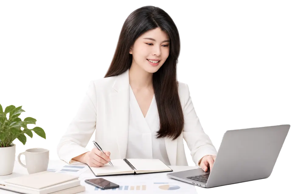 Nicole Su reviewing growth strategy notes